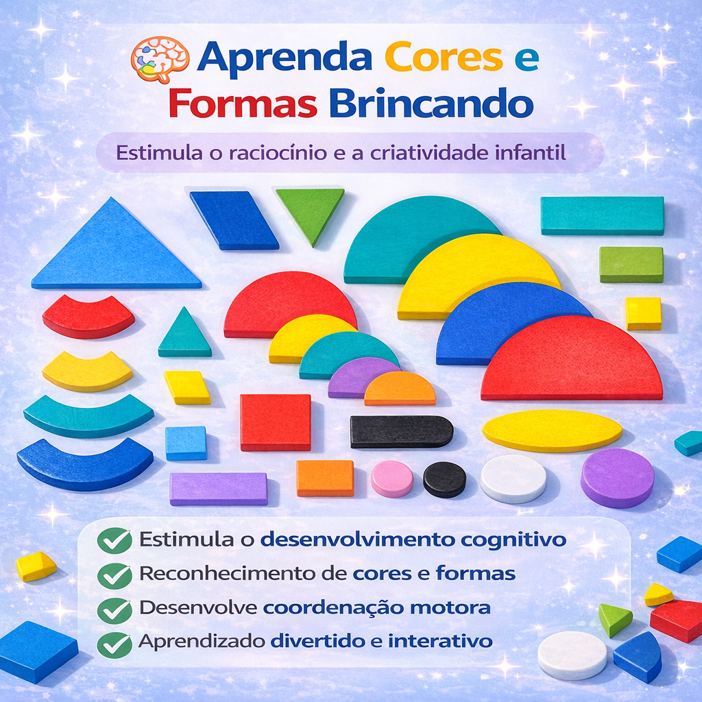 Quebra-Cabeça Montessori de Madeira - 36 Peças e 60 Cartas