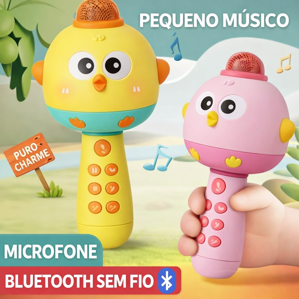 Microfone Infantil com Caixa de Som – Transforme Seu Filho em um Pequeno Artista
