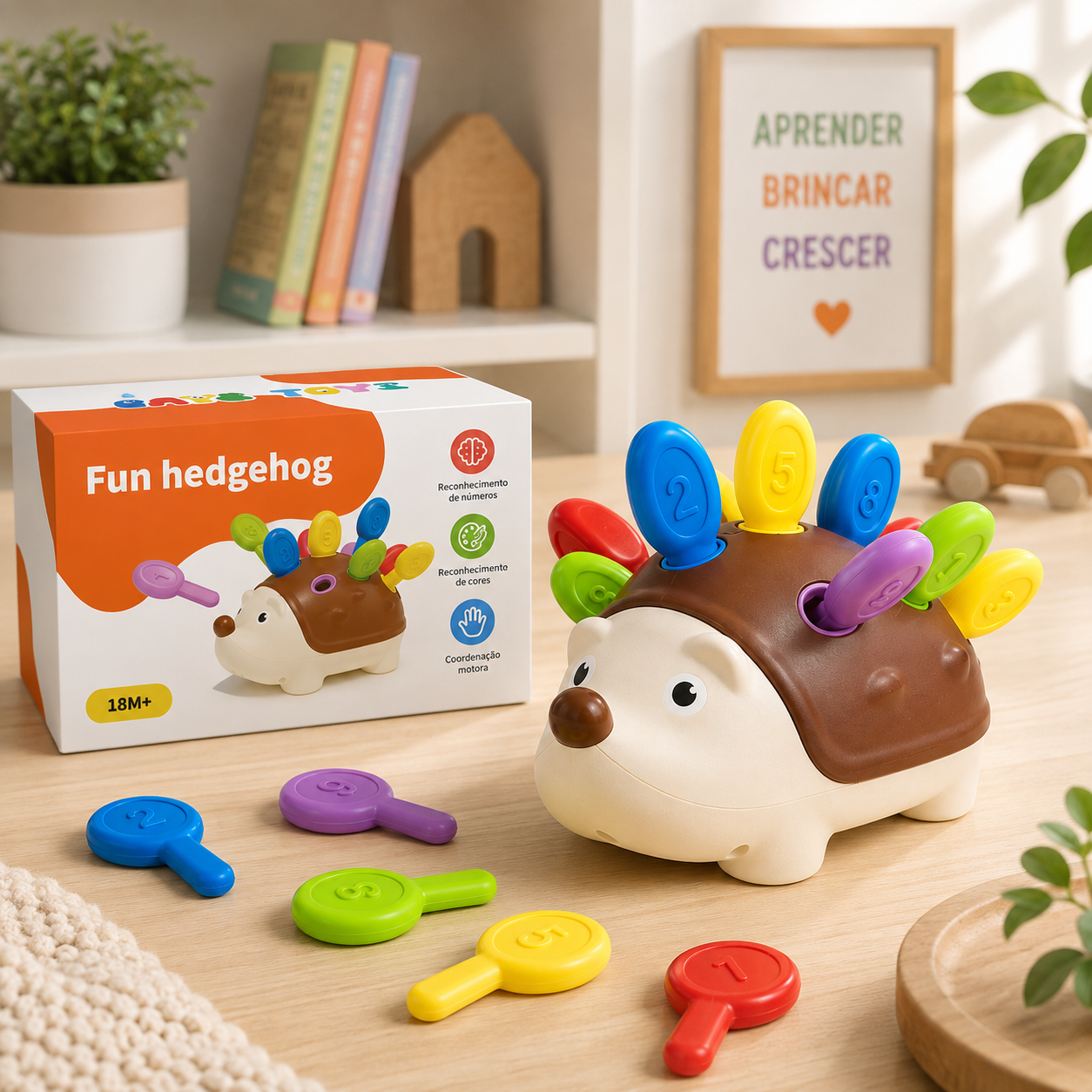 Ouriço Montessori: Brinquedo Educativo de Contagem e Concentração