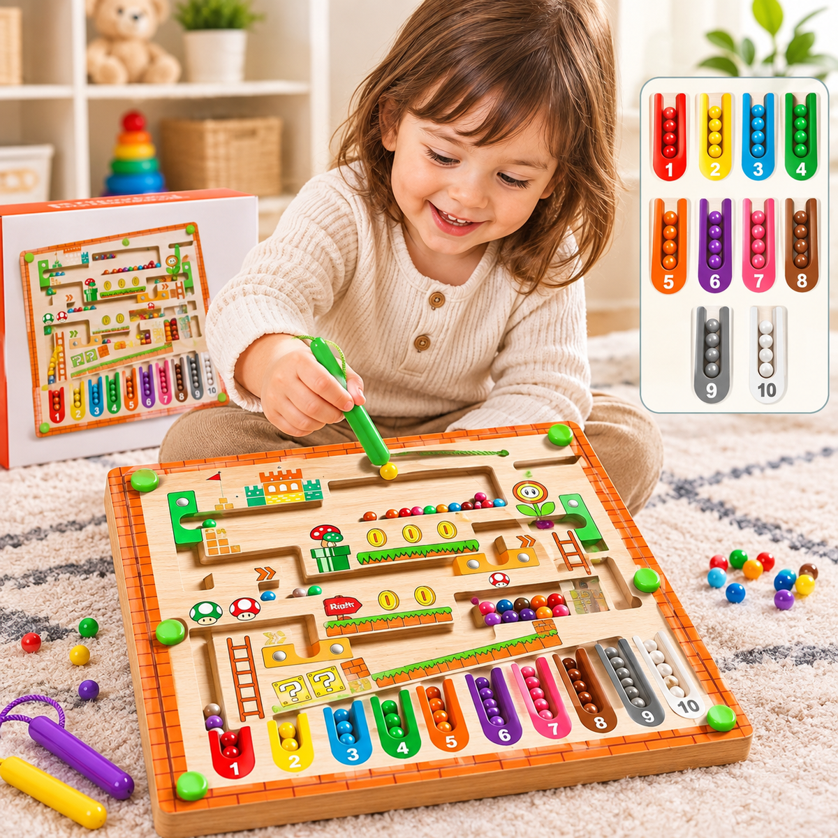 Labirinto Magnético Infantil para Treinamento de Concentração