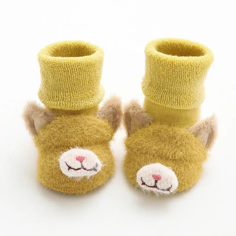 Lawadka inverno bebê recém-nascido menina menino meias anti deslizamento bonito dos desenhos animados grosso quente terry infantil meias para meninas estilo de moda 2024 novo