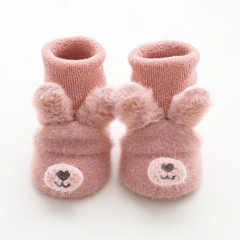 Lawadka inverno bebê recém-nascido menina menino meias anti deslizamento bonito dos desenhos animados grosso quente terry infantil meias para meninas estilo de moda 2024 novo
