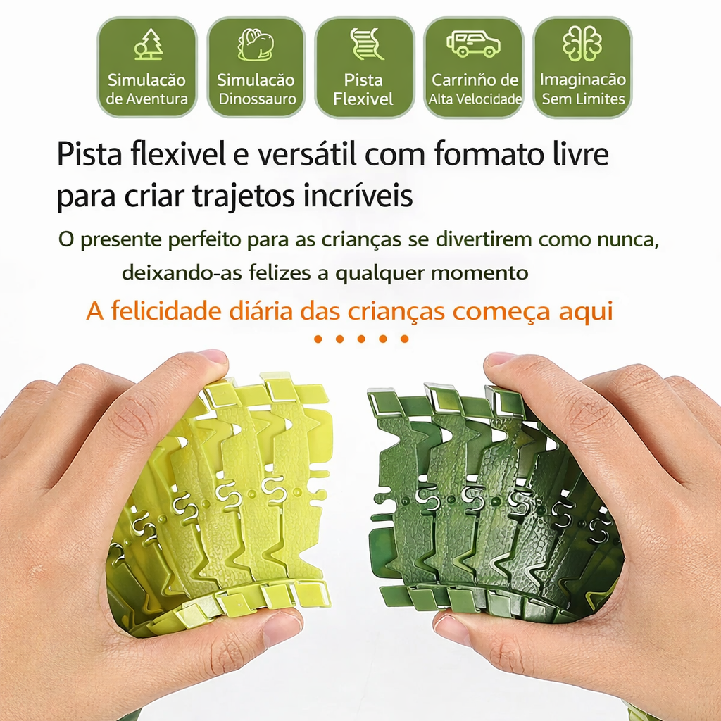 Pista de Escalada Dinossauro Flexível - Diversão Jurássica