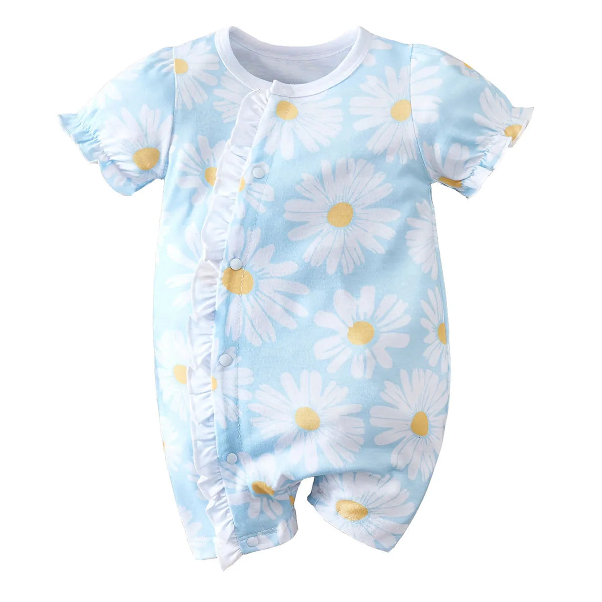 Macacão Bebê Plissado Margarida - Moda Infantil Confortável