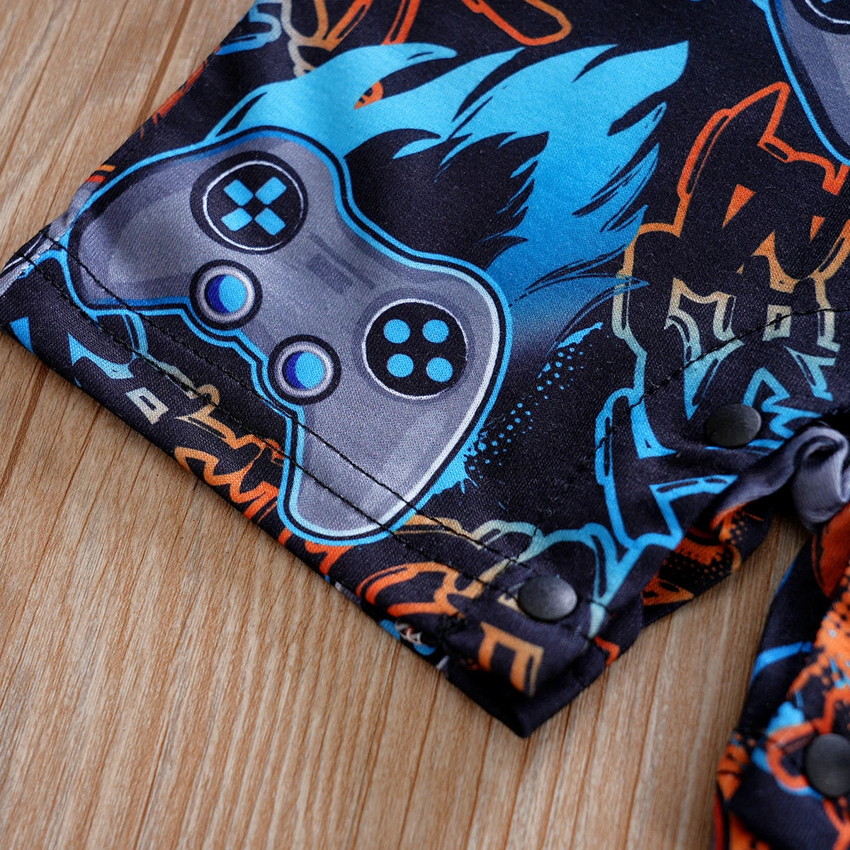 IURNXB-Romper de verão de manga curta para bebês, gamepad infantil, macacão geral impresso, roupa única para recém-nascidos, suspensórios, 0-12m