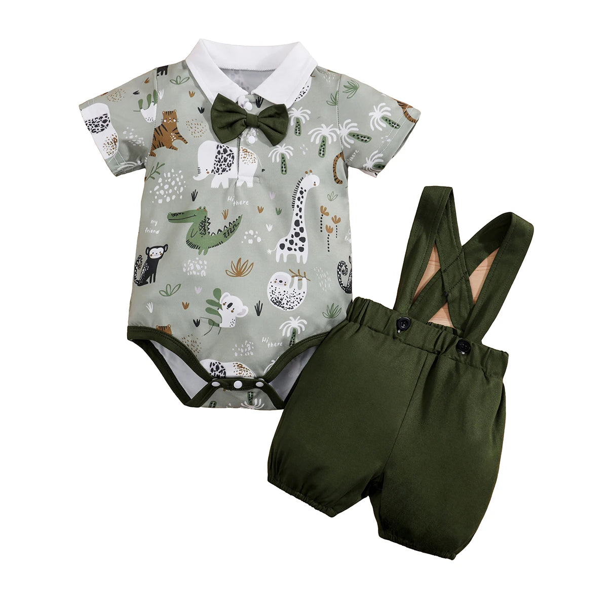 Conjunto Cavalheiro Bebê - Body e Suspensórios