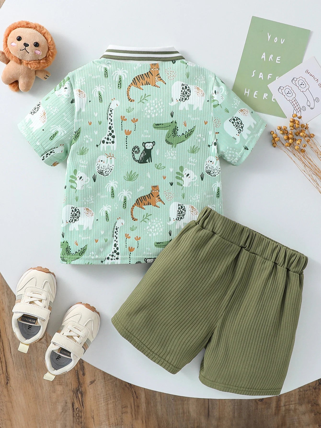 2 pçs crianças meninos conjuntos para o verão manga curta com arco camiseta bonito animal impresso terno de cavalheiro For1-6Y crianças roupas