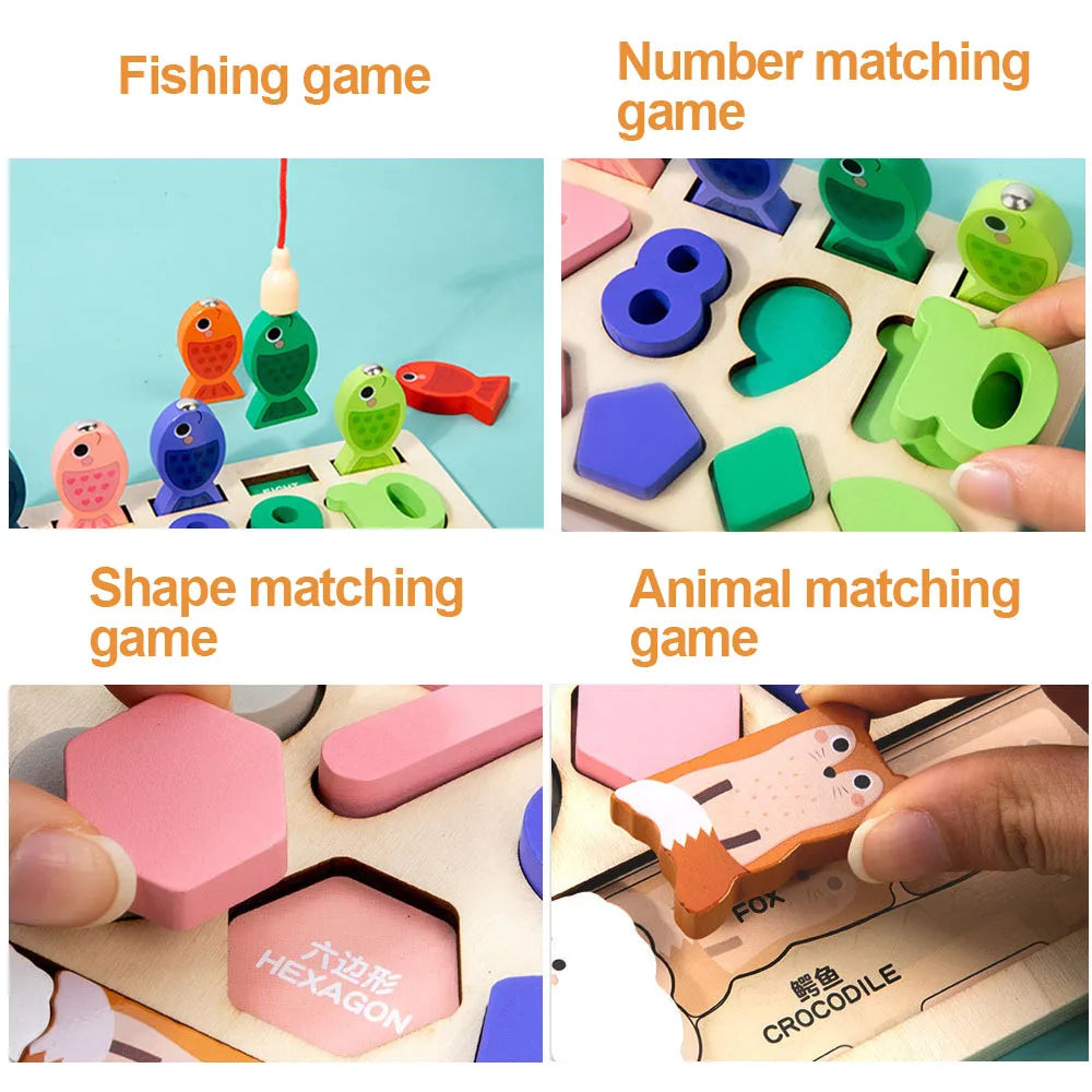 Brinquedos Montessori de madeira para crianças, tábua ocupada, forma e número correspondente, forma digital, brinquedos educativos, presentes infantis