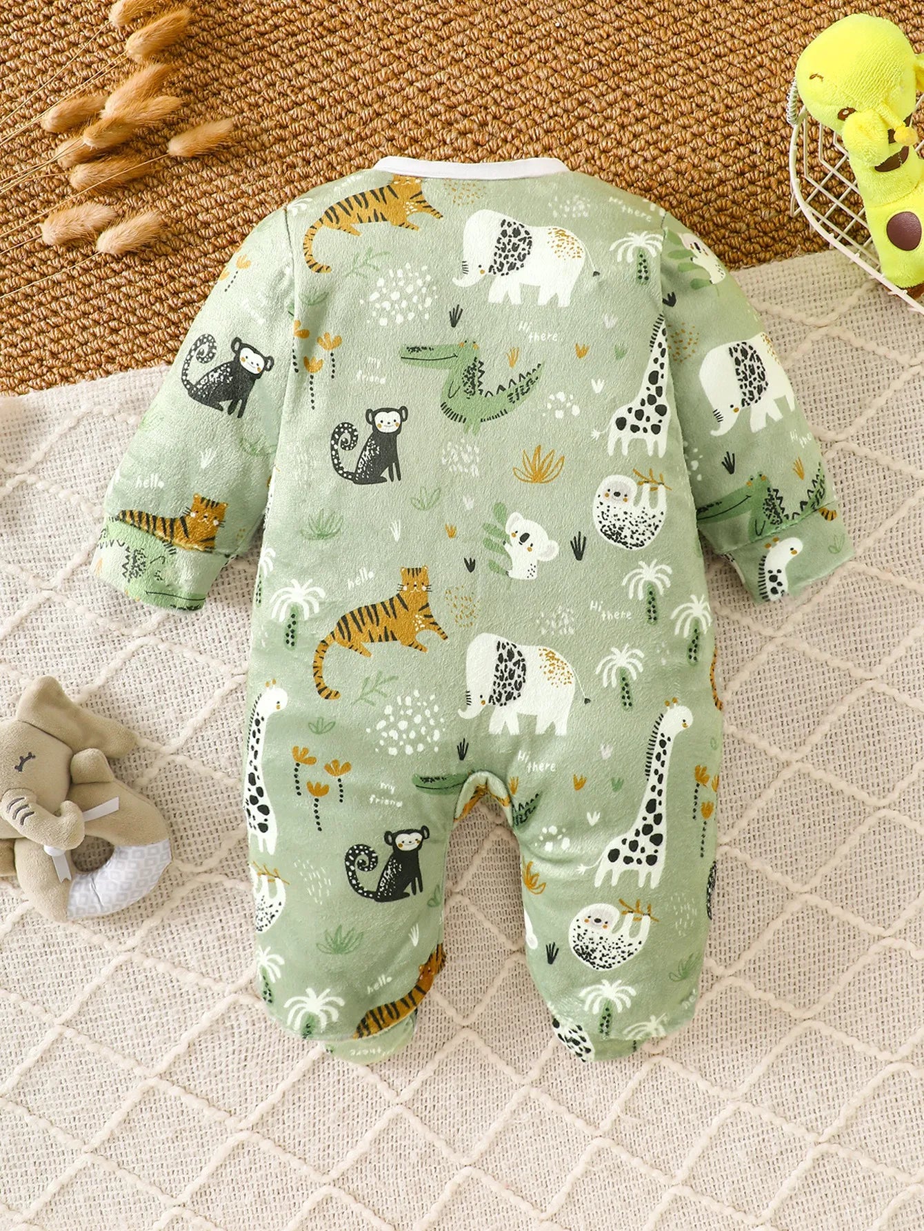 Macacão Infantil Zoológico com Pés para Bebê