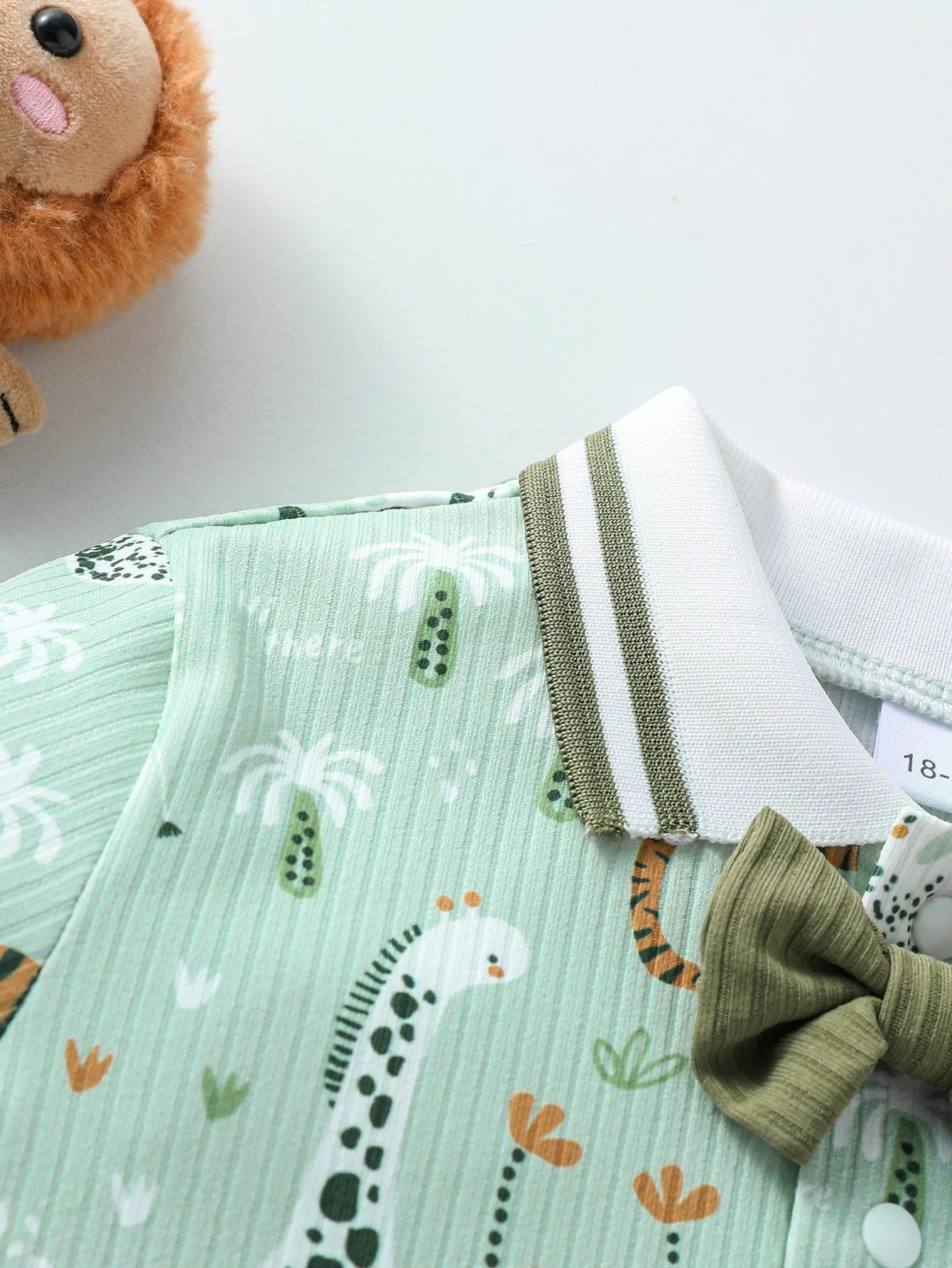 2 pçs crianças meninos conjuntos para o verão manga curta com arco camiseta bonito animal impresso terno de cavalheiro For1-6Y crianças roupas