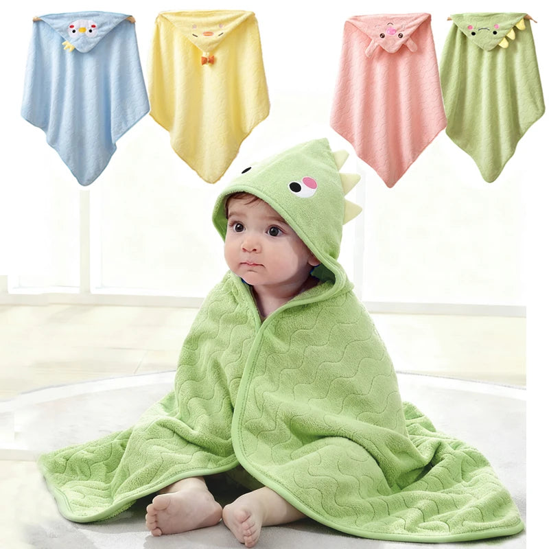 Toalha de banho do bebê dos desenhos animados macio coral velo toalha cobertor swaddle com capuz recém-nascidos crianças cama cobertor coisas roupão