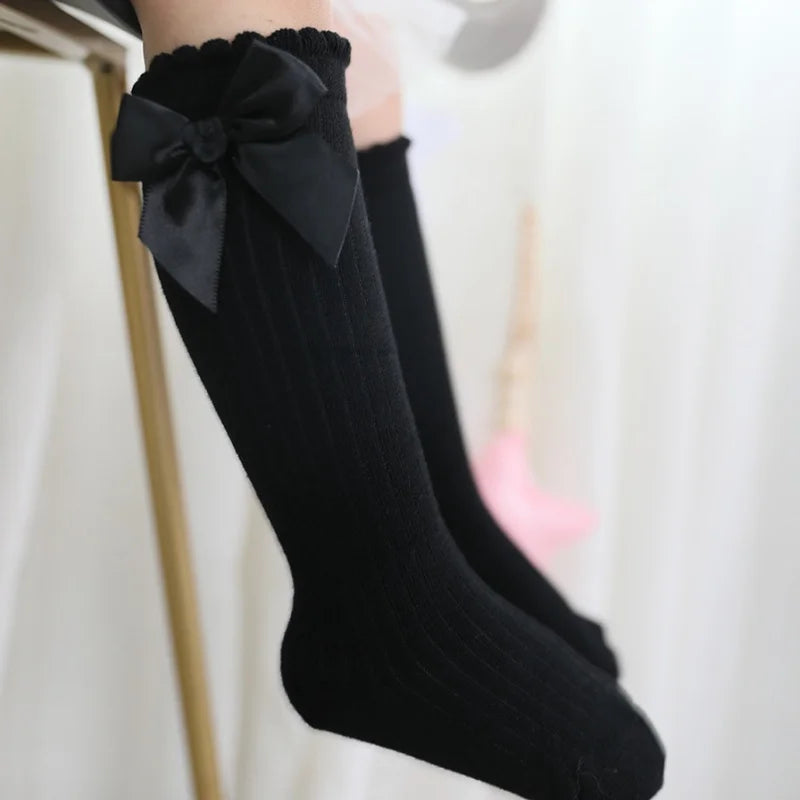 Meias Infantis Princesa com Laço Grande - Elegância e Conforto