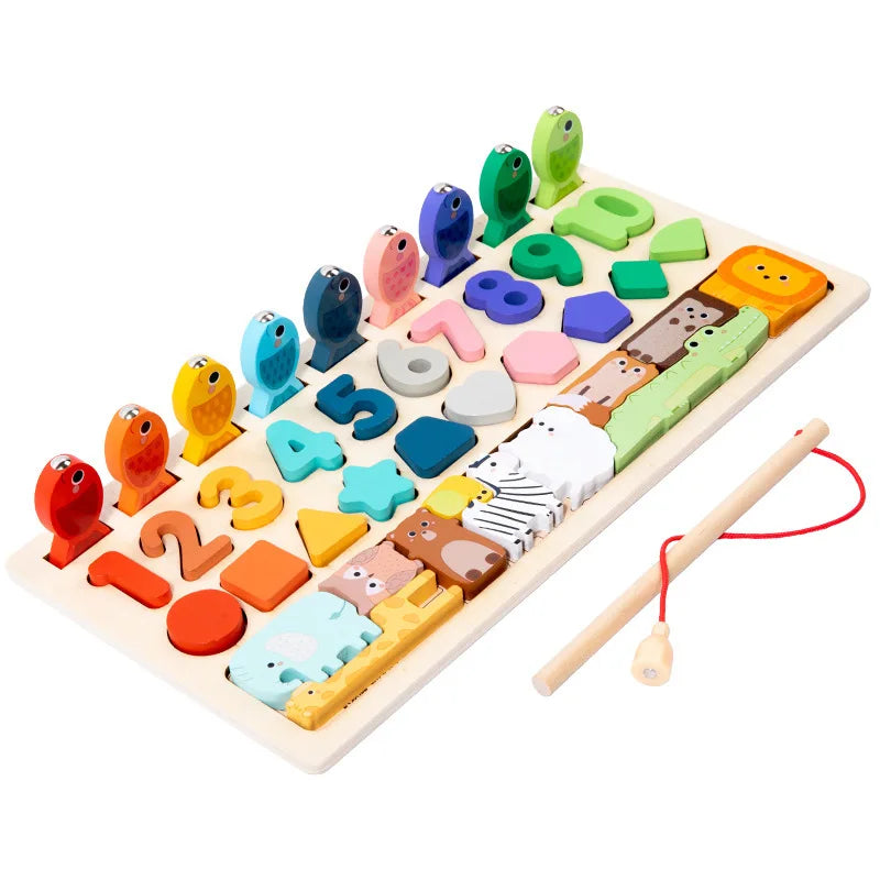Brinquedos Montessori de madeira para crianças, tábua ocupada, forma e número correspondente, forma digital, brinquedos educativos, presentes infantis