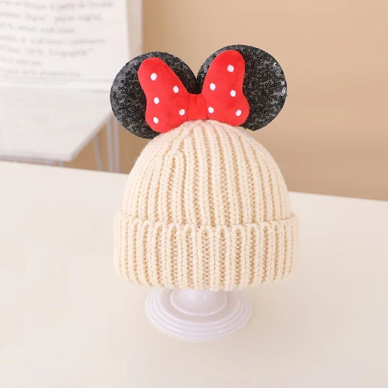 2025 outono inverno anime dos desenhos animados lã calor chapéu de malha bonito arco crianças hip hop pulôver chapéu gorros