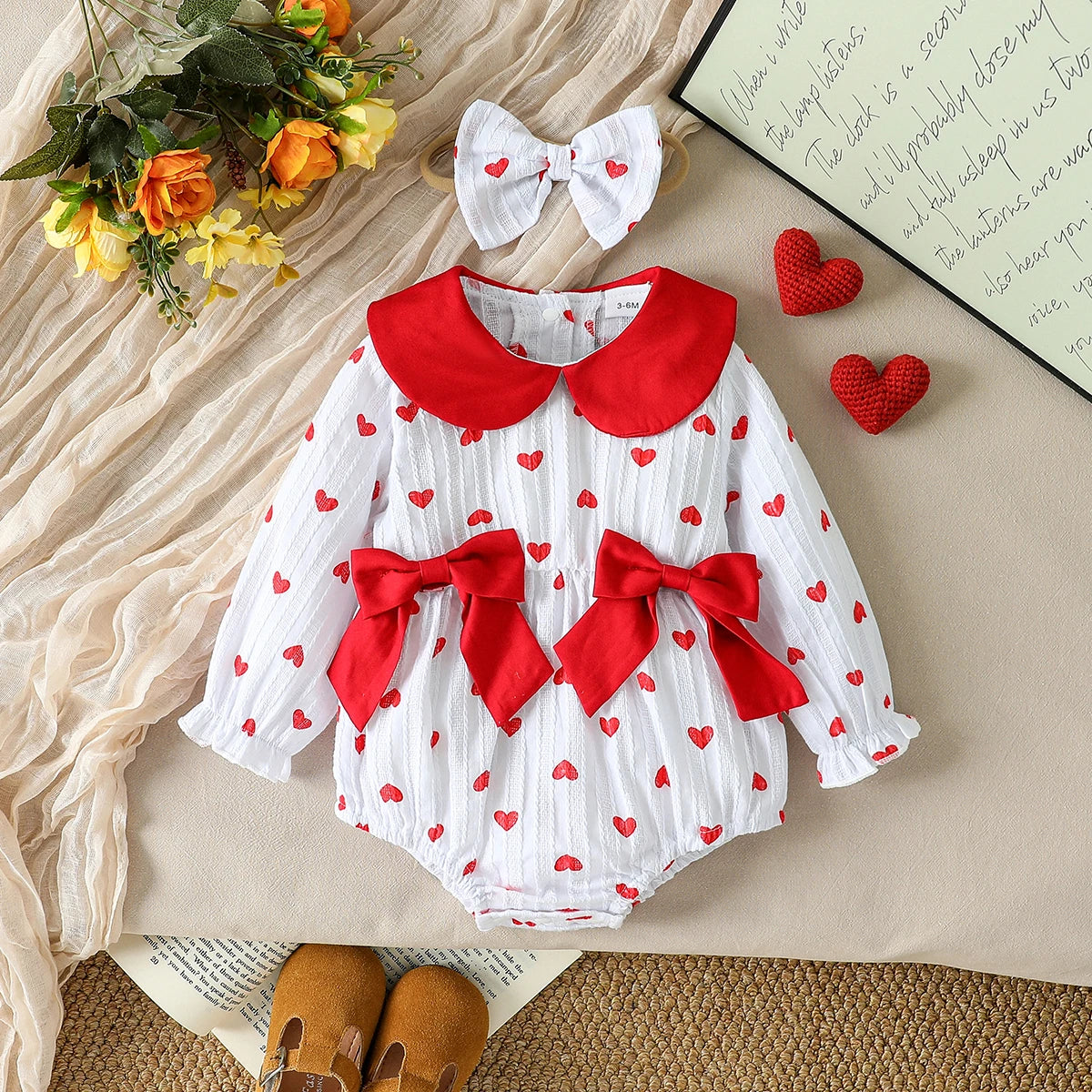 Macacão Bebê Menina Morango com Arco + Bandana