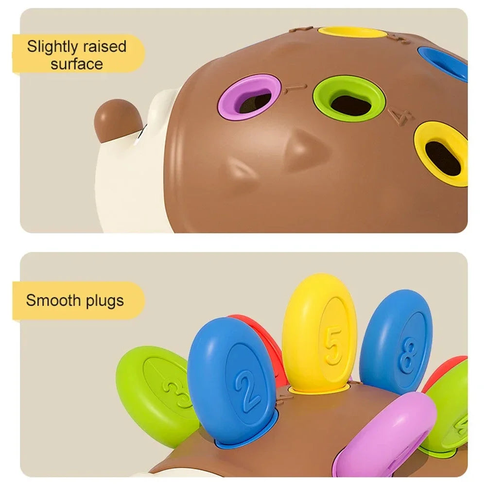 Ouriço montessori brinquedo educativo brinquedos de motor fino para crianças aprendendo contagem & treinamento desenvolver concentração sensorial presente