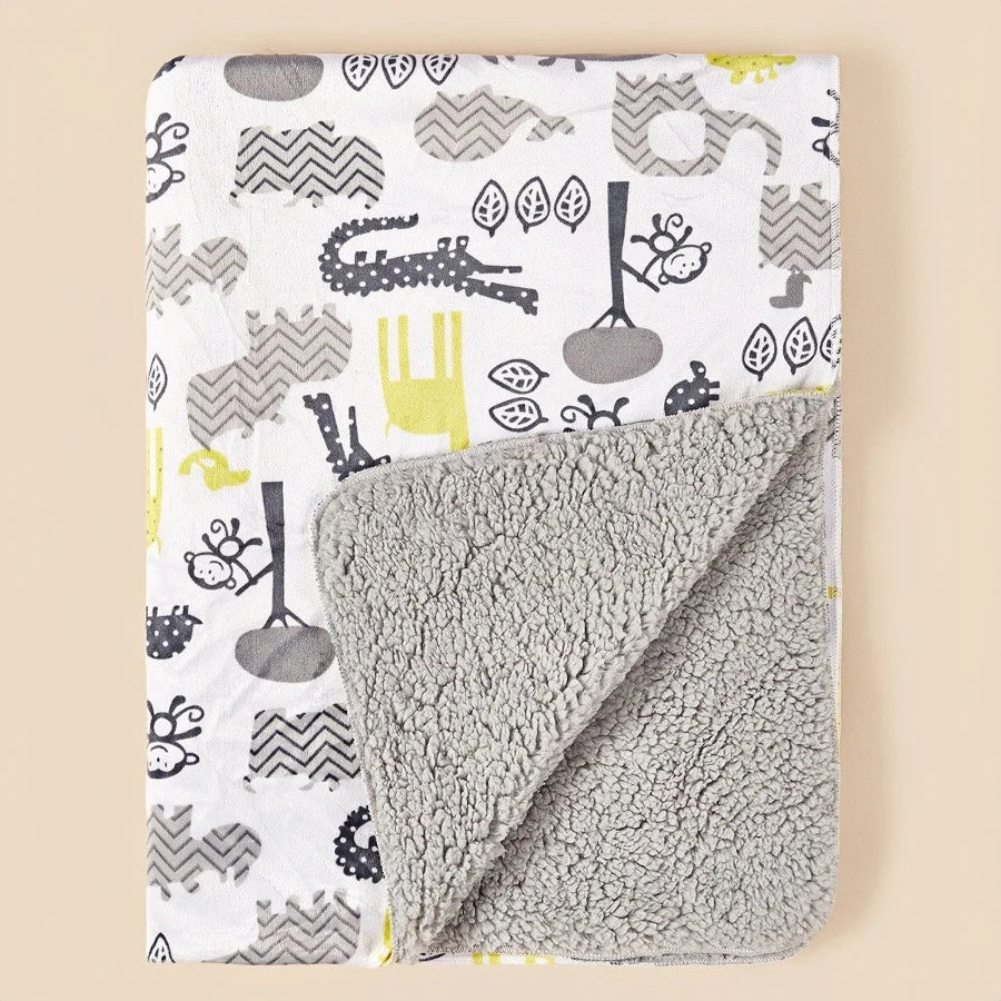 Ultra macio micro pelúcia quente reversível bonito quente cobertor do bebê bonito quente cobertor do bebê fofo infantil ou recém-nascido recebendo blanke