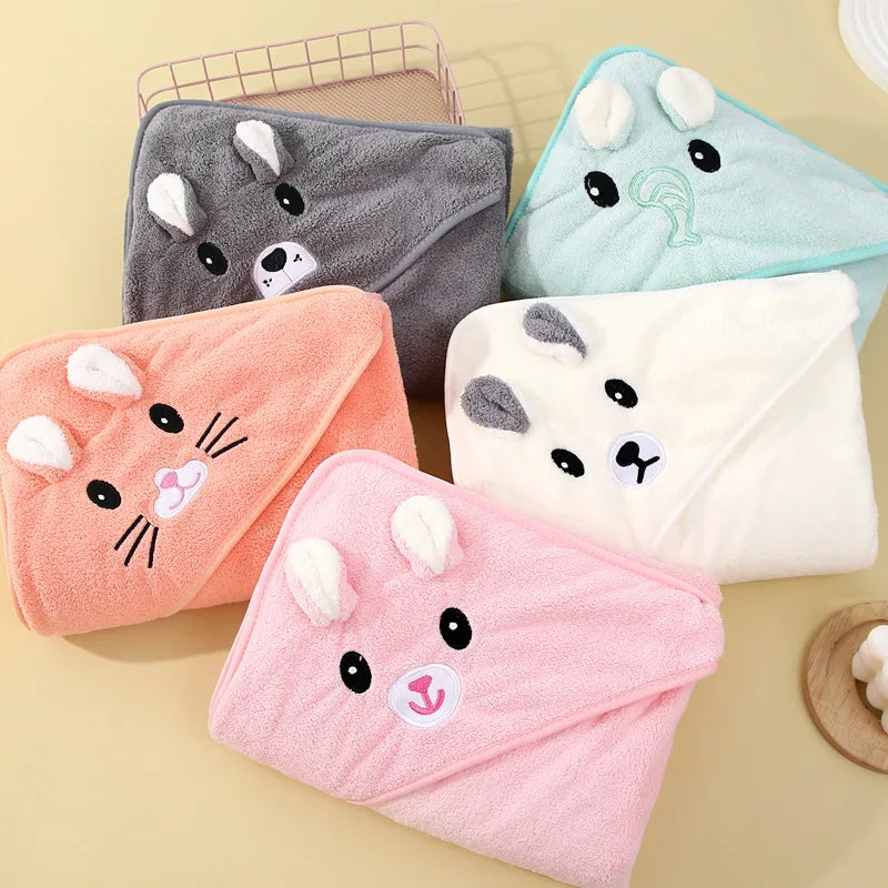 Toalha de banho fofa para bebê, toalha absorvente macia para recém-nascidos, cobertores para bebês para meninas e meninos