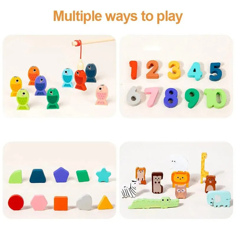 Brinquedos Montessori de madeira para crianças, tábua ocupada, forma e número correspondente, forma digital, brinquedos educativos, presentes infantis