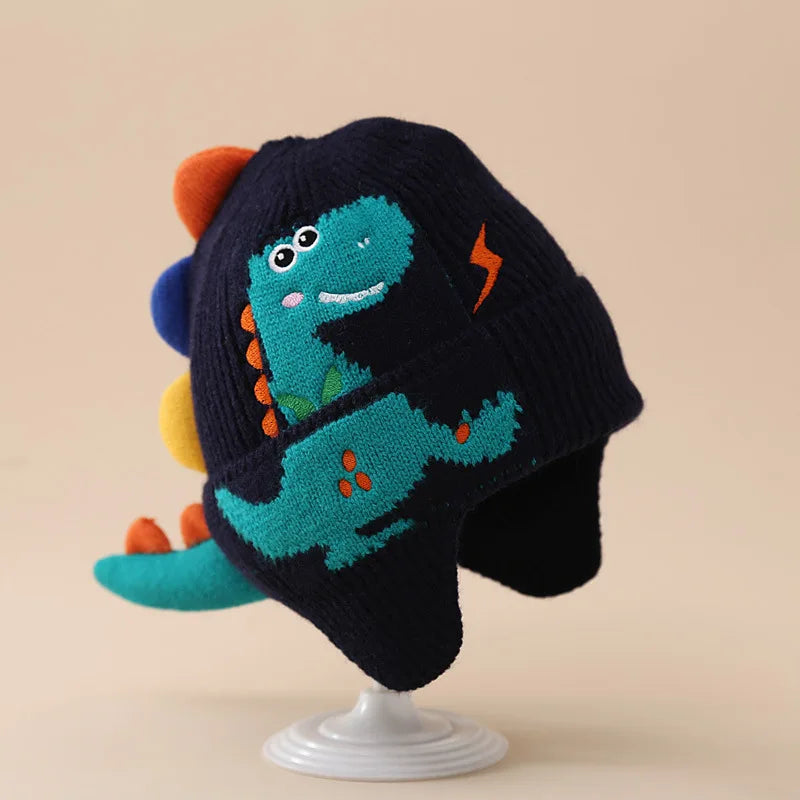 Gorro Infantil Dinossauro 3D com Proteção de Orelha