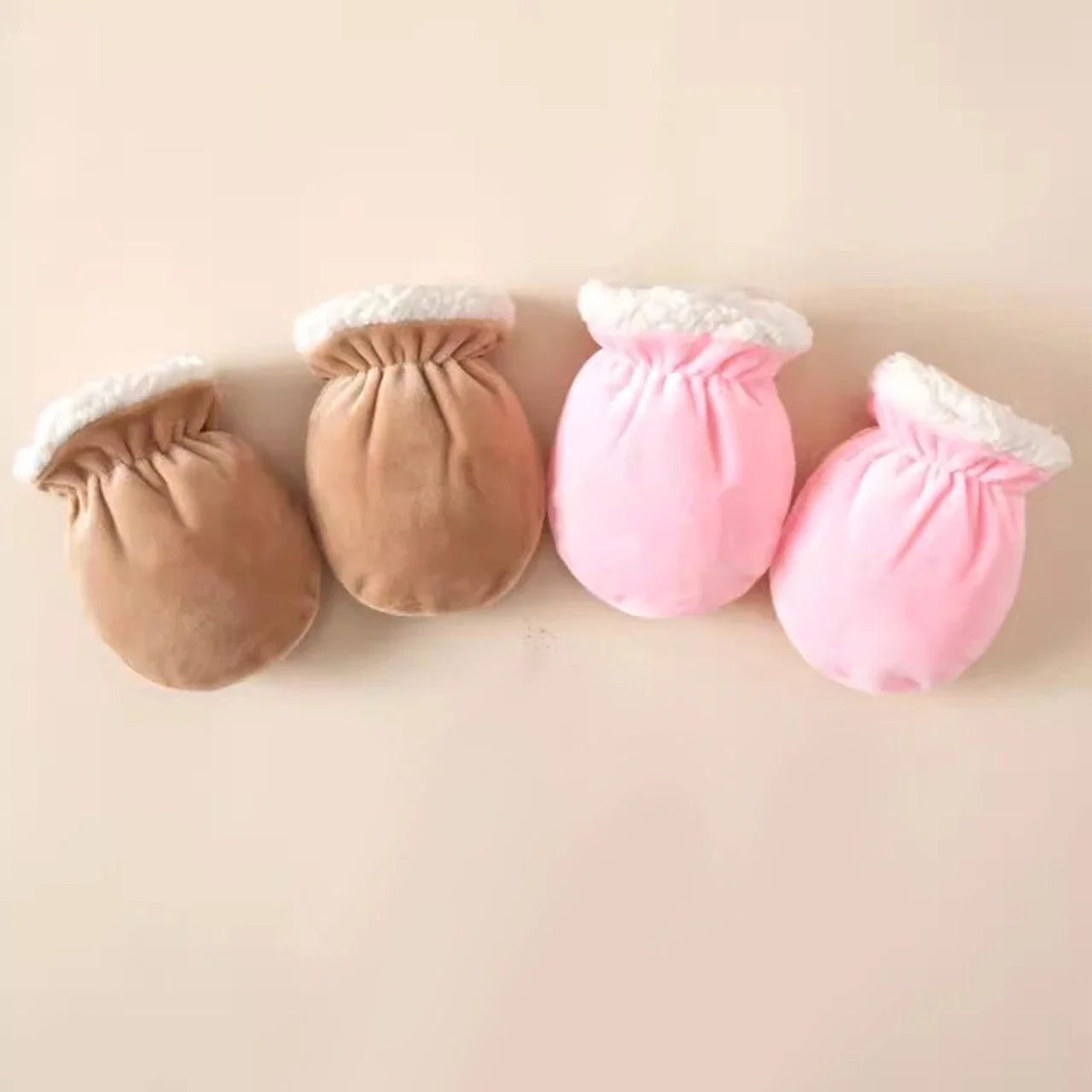 Bebê recém-nascido luvas de inverno macio engrossar luvas de pelúcia para infantil menino menina listrado cor sólida luvas de dedo cheio