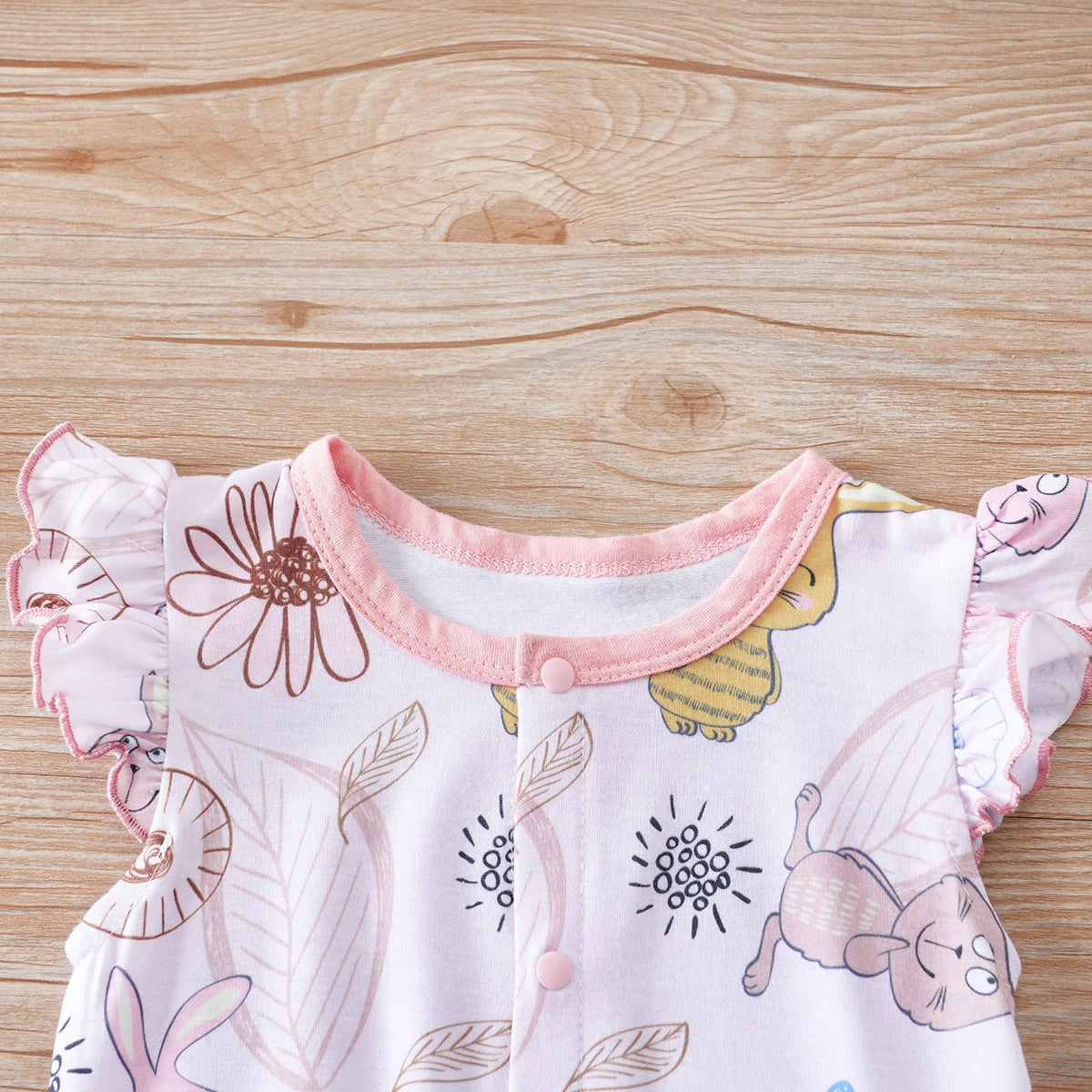 IURNXB-coelho imprime bodysuit infantil, macacão de bebê, roupas de menina, recém-nascido Cap Sleeve, Snap Onesie, Casual Wear, 0-18M