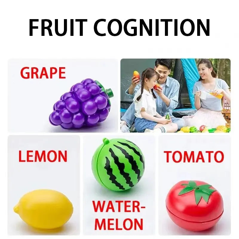 Conjunto infantil de corte de frutas e vegetais, Brinquedo de casa, Cozinha, Bebê pode cortar legumes, Meninos e meninas, Presente