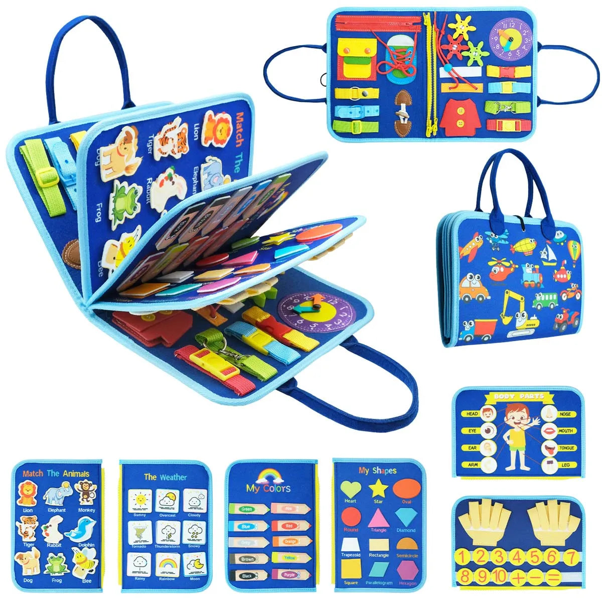 Livro Sensorial Montessori para Crianças - Aprendizado Divertido