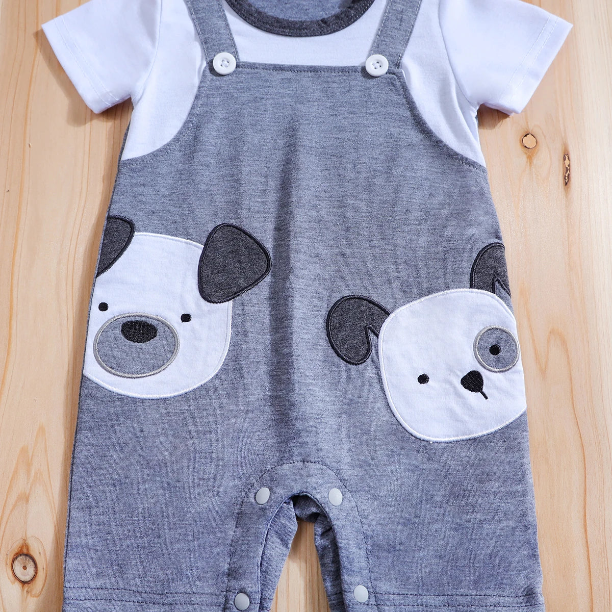 Iurnxb macacão de bebê manga curta macacão meninos meninas recém-nascidos bodysuits bonito cão impresso macacão roupas de verão 1-18m
