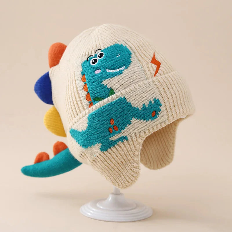 Gorro Infantil Dinossauro 3D com Proteção de Orelha
