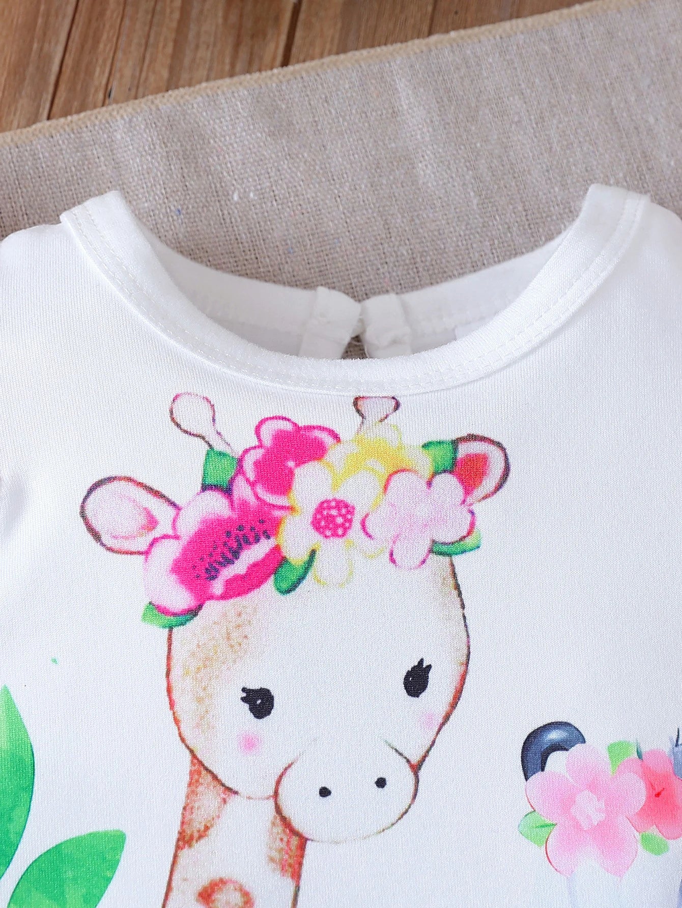 2025 verão novo bebê dos desenhos animados impressão animal cor pura casual versátil macacão conjunto de duas peças