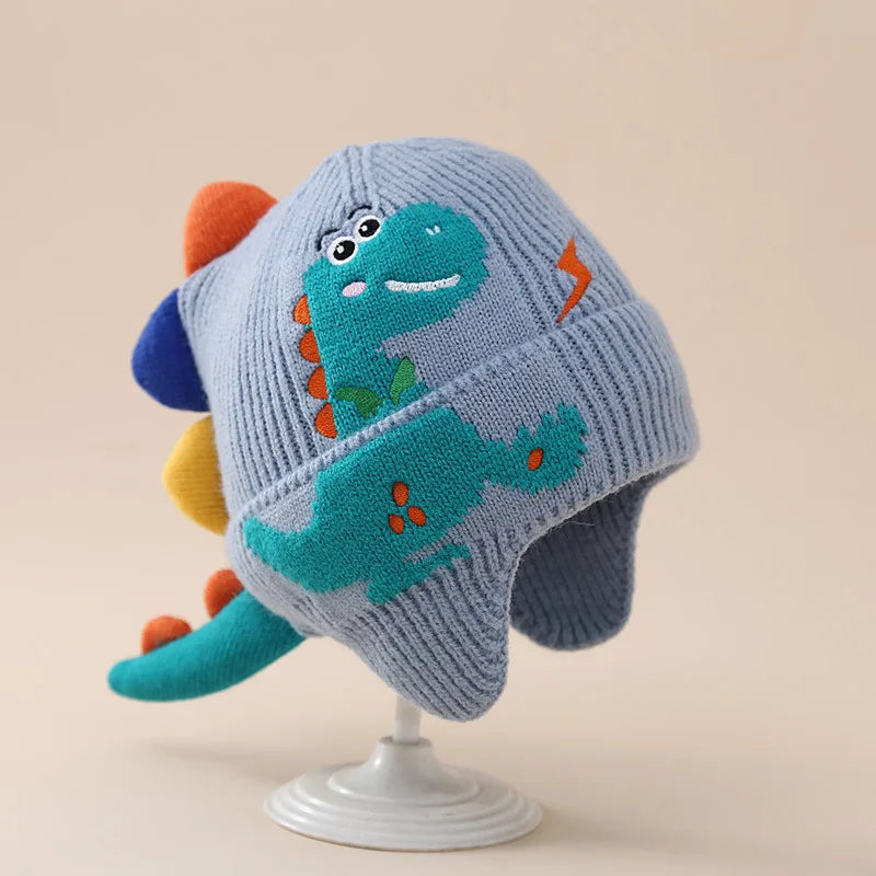 Gorro Infantil Dinossauro 3D com Proteção de Orelha