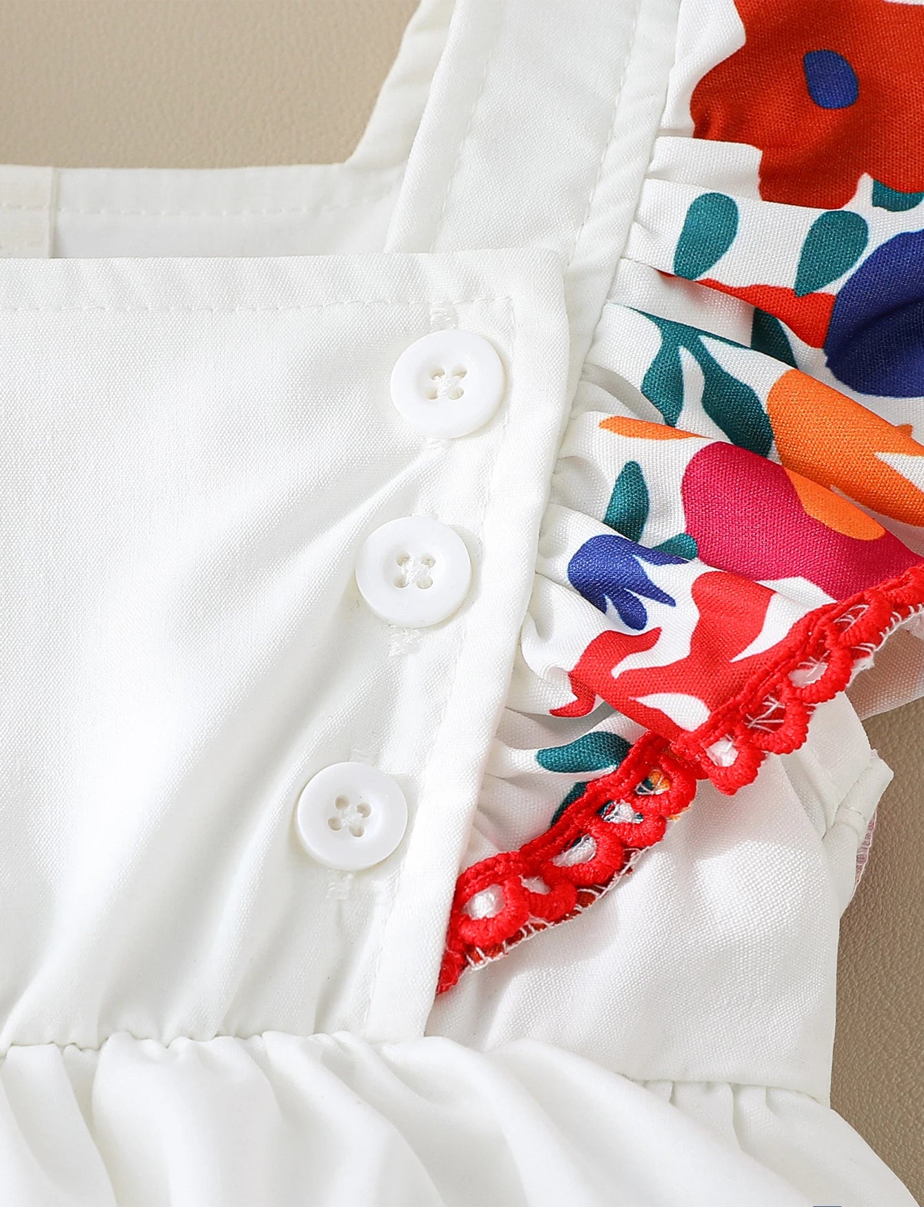 Duas peças do bebê meninas verão gola quadrada impressão floral moda ropmer para itens recém-nascidos 0-1y férias macacão + bandana