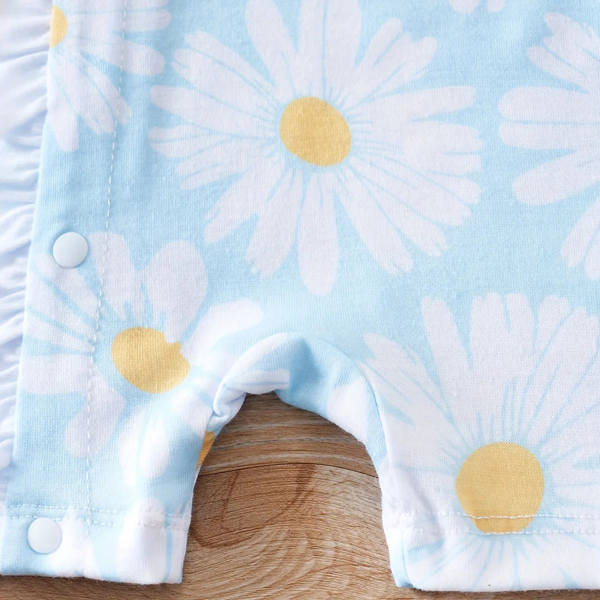 Iurnxb adorável macacão de bebê plissado margarida impressão manga curta bodysuit na moda infantil meninas casual macacão roupas recém-nascidos 0-12m