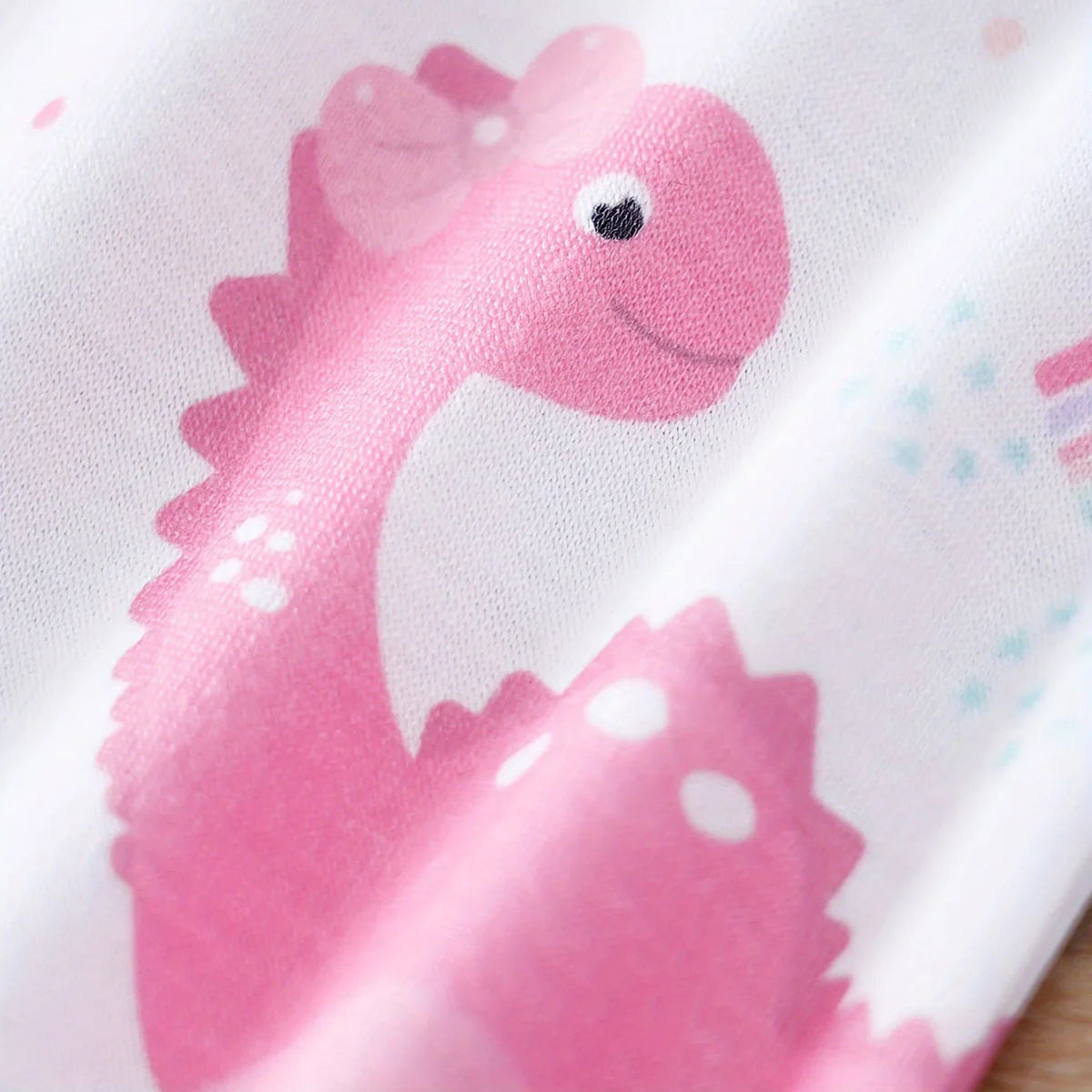 IURNXB-adorável dinossauro impressão bebê romper, bodysuit infantil para meninas, manga recém-nascida, snap Onesie, desgaste casual, 0-12m