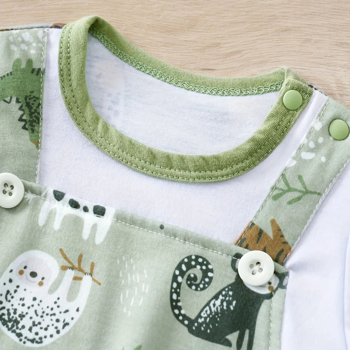 IURNXB-Romper infantil de estampa animal zoológico para bebê recém-nascido, bodysuit falso de duas peças com mangas curtas, casual, adorável