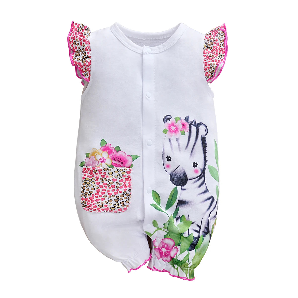 Macacão Infantil Estampa Zebra Flor - Conforto e Charme