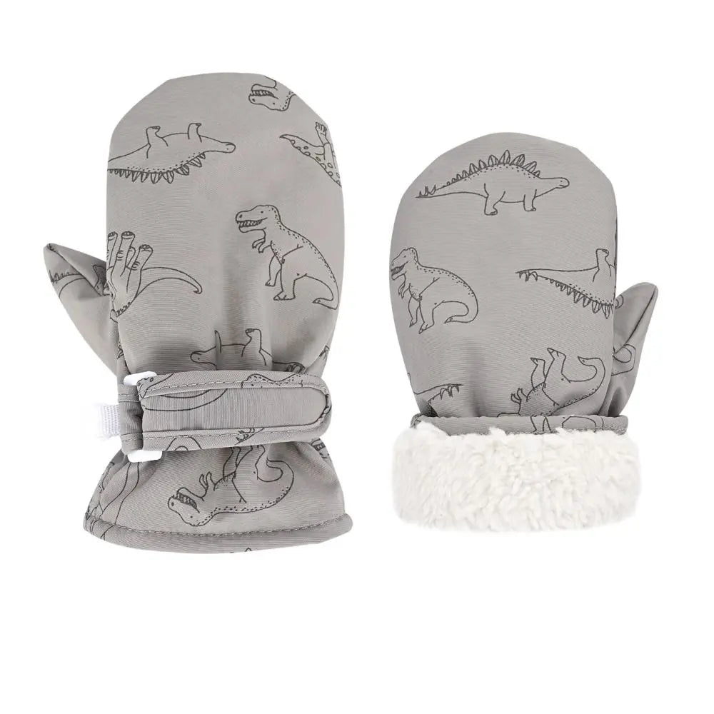 Luvas de Neve Infantis Dinossauro à Prova d'Água