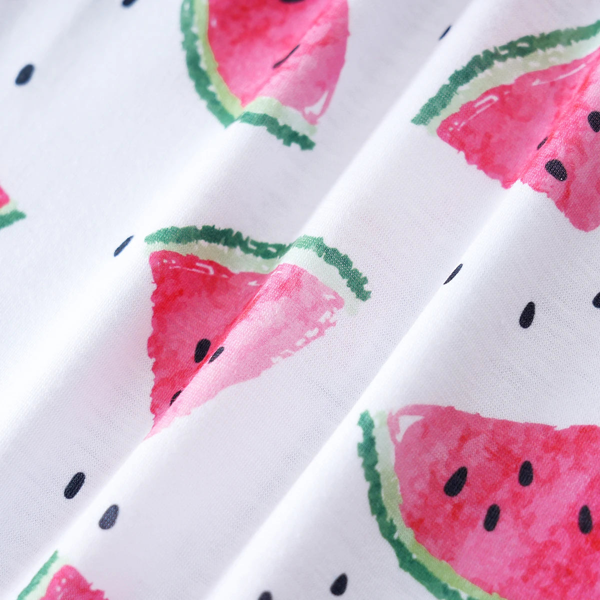 Iurnxb melancia floral bebê meninas bodysuit macio o-pescoço recém-nascido macacão casual manga boné infantil verão 0-18m