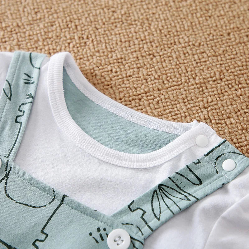 Bonito animal-elefante 0-12 meses roupas de bebê recém-nascido manga curta bodysuit verão algodão infantil macacão da criança meninos