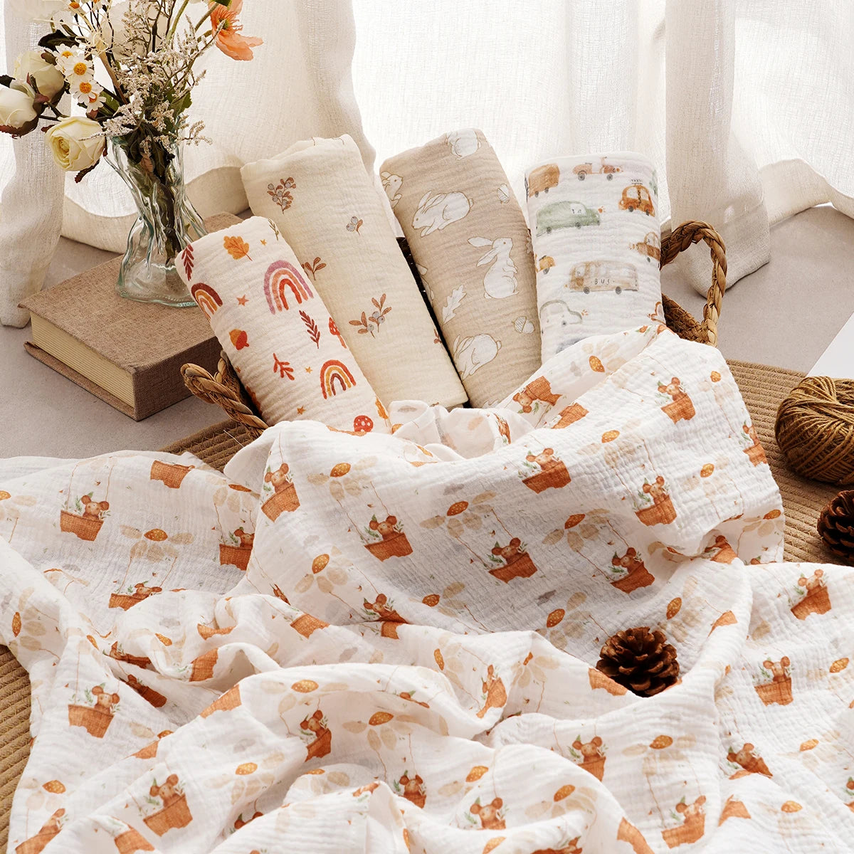 Cobertor Musselina 100% Algodão para Bebês