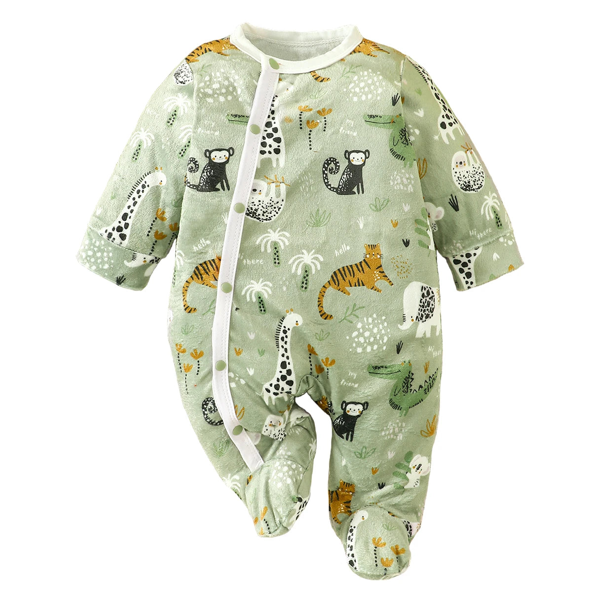 Macacão Infantil Zoológico com Pés para Bebê