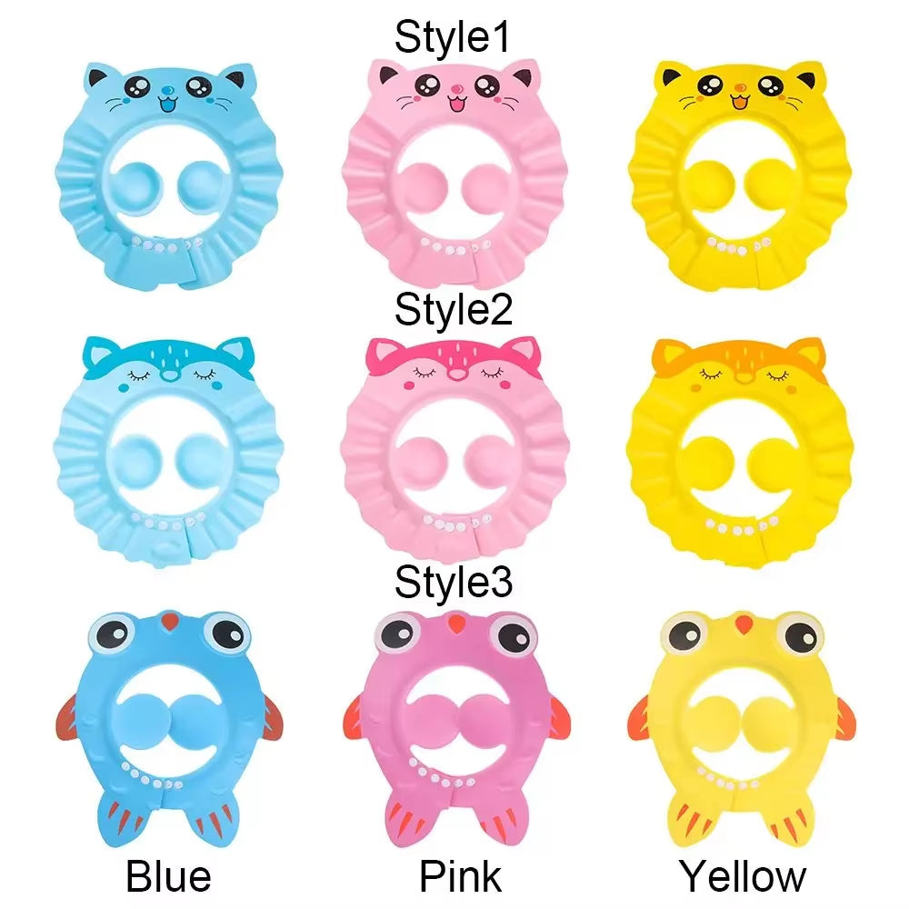 Adjustable Baby Shower Caps Child Kids Shampoo Hat Wash Hair Bath Shield Waterproof Ear Eye Protection Visor