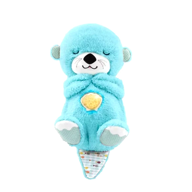 Breathing Bear Baby Soothing Otter Plush Doll Toy Baby Kids Soothing Music Baby Sleeping Companion Sound and Light Doll Toy Gift