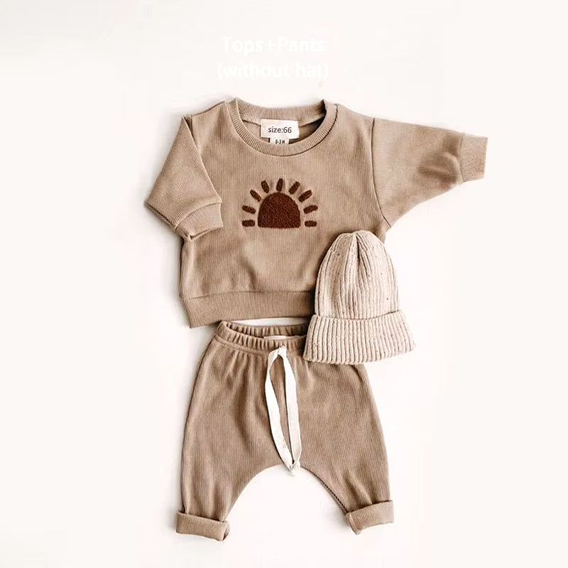 Spring Autumn Baby Boy Girls Clothes Cotton Girl Clothing Sets Long-Sleeved Sweatshirts+Pants Infant Clothes 2Pcs Suit Outfits