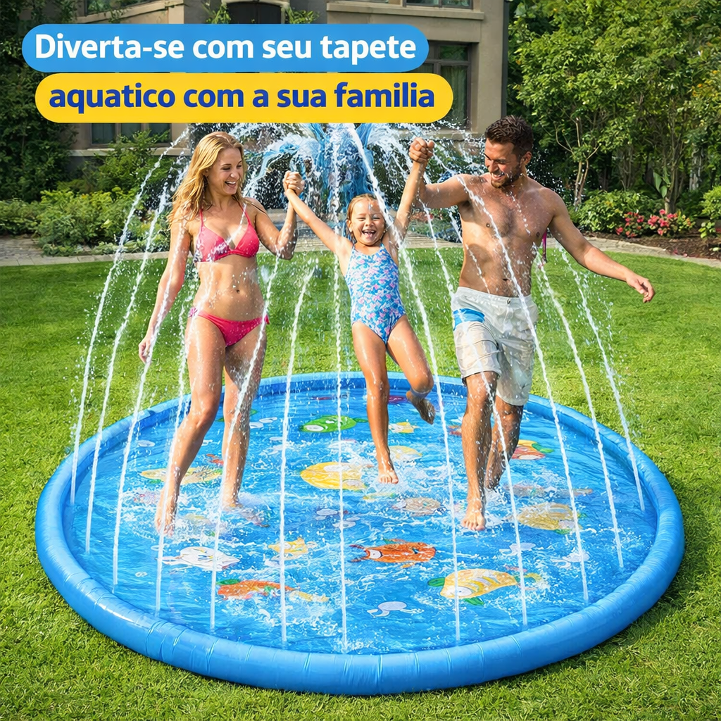 Tapete Aquático Infantil Golfinho com Pulverização - Diversão em Família