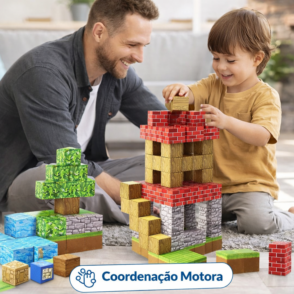 BlocoMágico™ – Kit Magnético Educativo com 300 Peças