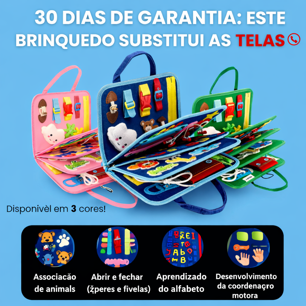 Livro Sensorial Montessori para Crianças - Aprendizado Divertido