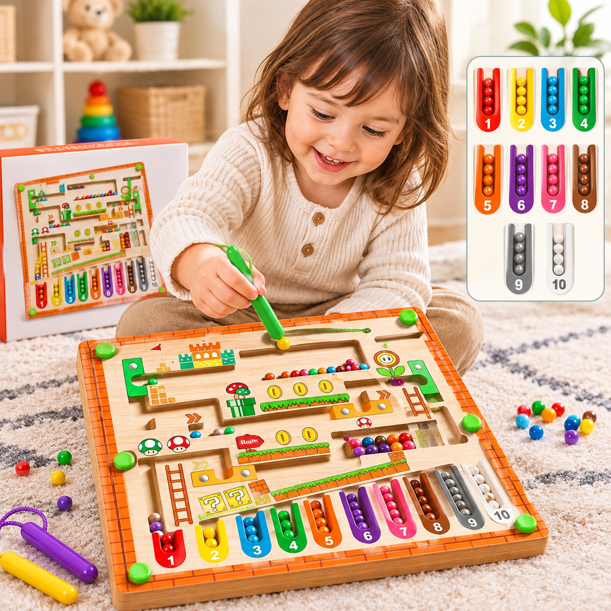 Labirinto Magnético Infantil para Treinamento de Concentração